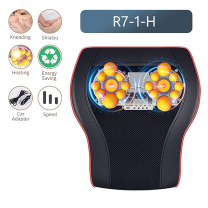 Manufacturer Direct Electric Shiatsu Head Neck Cervical Ttraction Body Massager Car Back Pillow with Heating Vibrating Massage D